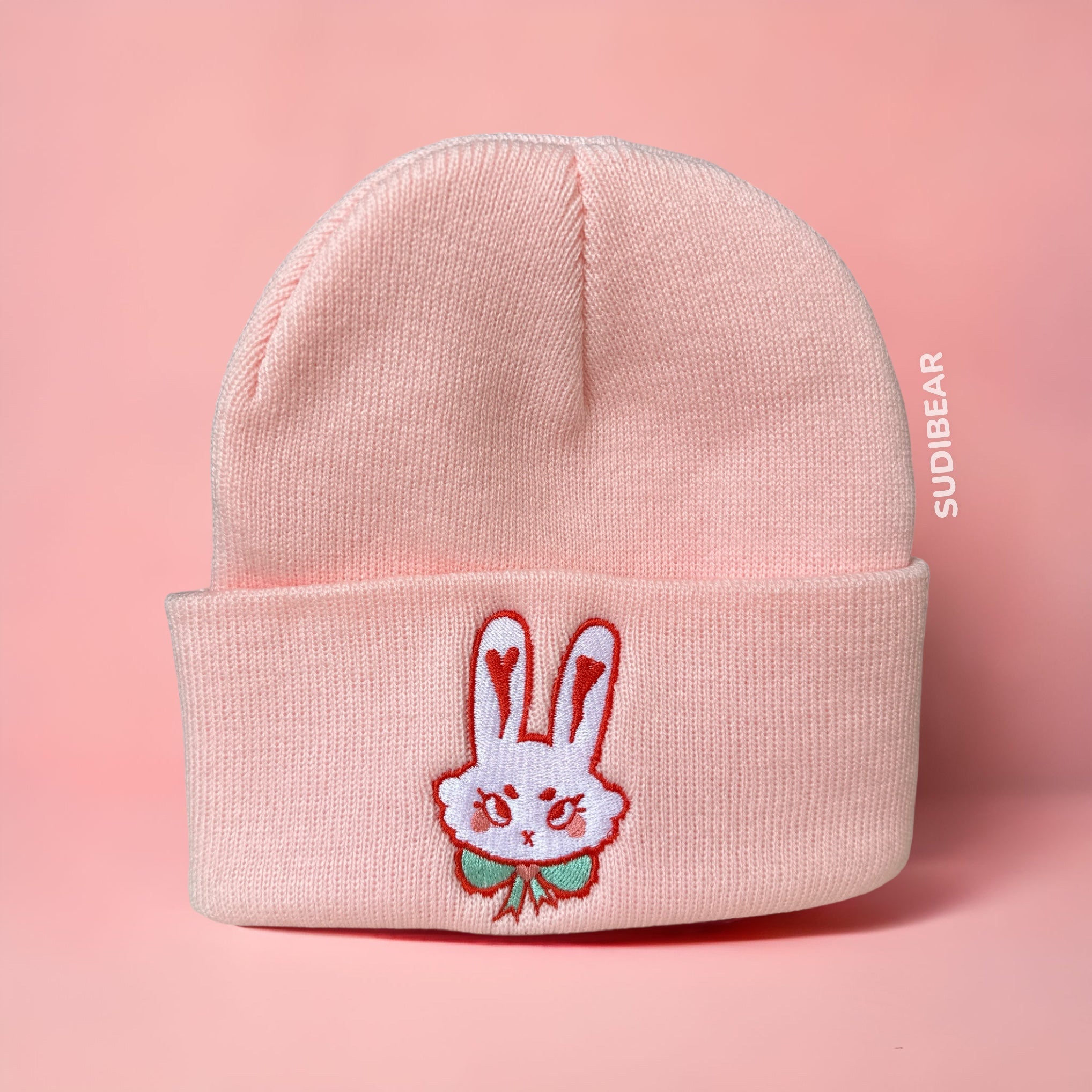 The Ski Bunny Beanie ~ Neon Blush Ski Beanie | Black and Neon Ski main image 2