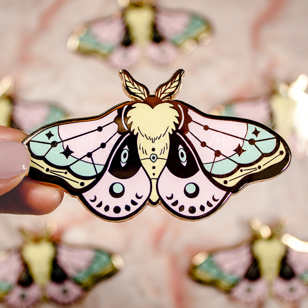 Jumbo Celestial Moth Hard Enamel Pin