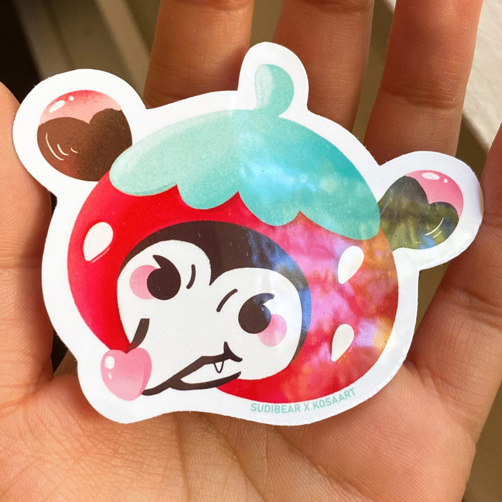 Strawberry Possum Sticker